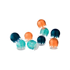 Boon navy blue, coral & teal suction cup jellyfish bath toys 9pcs