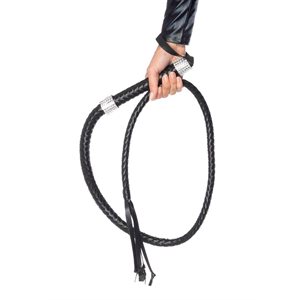Black rhinestone handle whip