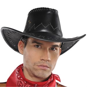 Black faux leather cowboy hat