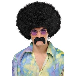 Moustache noire d'hippie autoadhésif