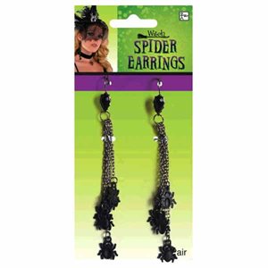 Black spider earrings
