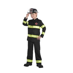 Children black firefighter costume