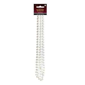 White faux pearl necklace 62in