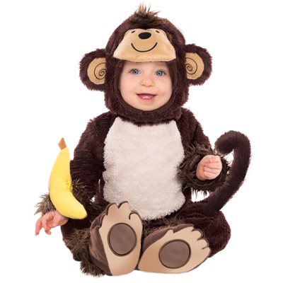 Costume de singe avec banane bébé 6-12 mois