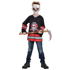 Children bloody face off hockey player costume Large