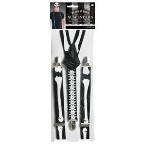 Black & white skeleton suspenders