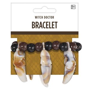 Bracelet de sorcier avec fausses dents en ivoire