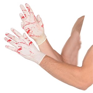 Bloody latex gloves