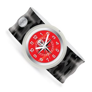 Black camouflage & compass analog slap watch