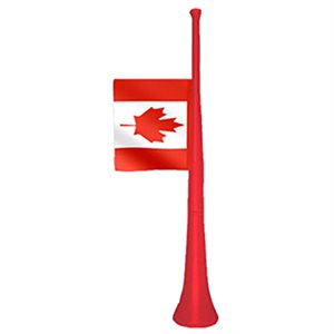 Giant red trumpet 28in with Canada flag