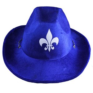 Quebec blue velvet cowboy hat