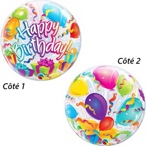Ballon bulle clair happy birthday ballons & cadeaux